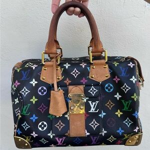 SOLD - Louis Vuitton Multicolore Speedy 30 — Black (Takashi Murakami Collection)